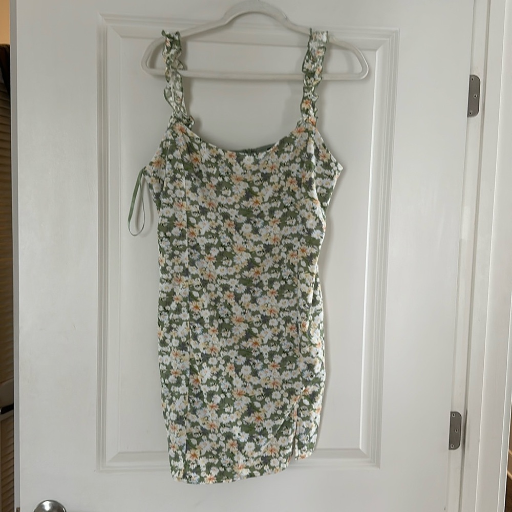 Floral ruffle tank dress